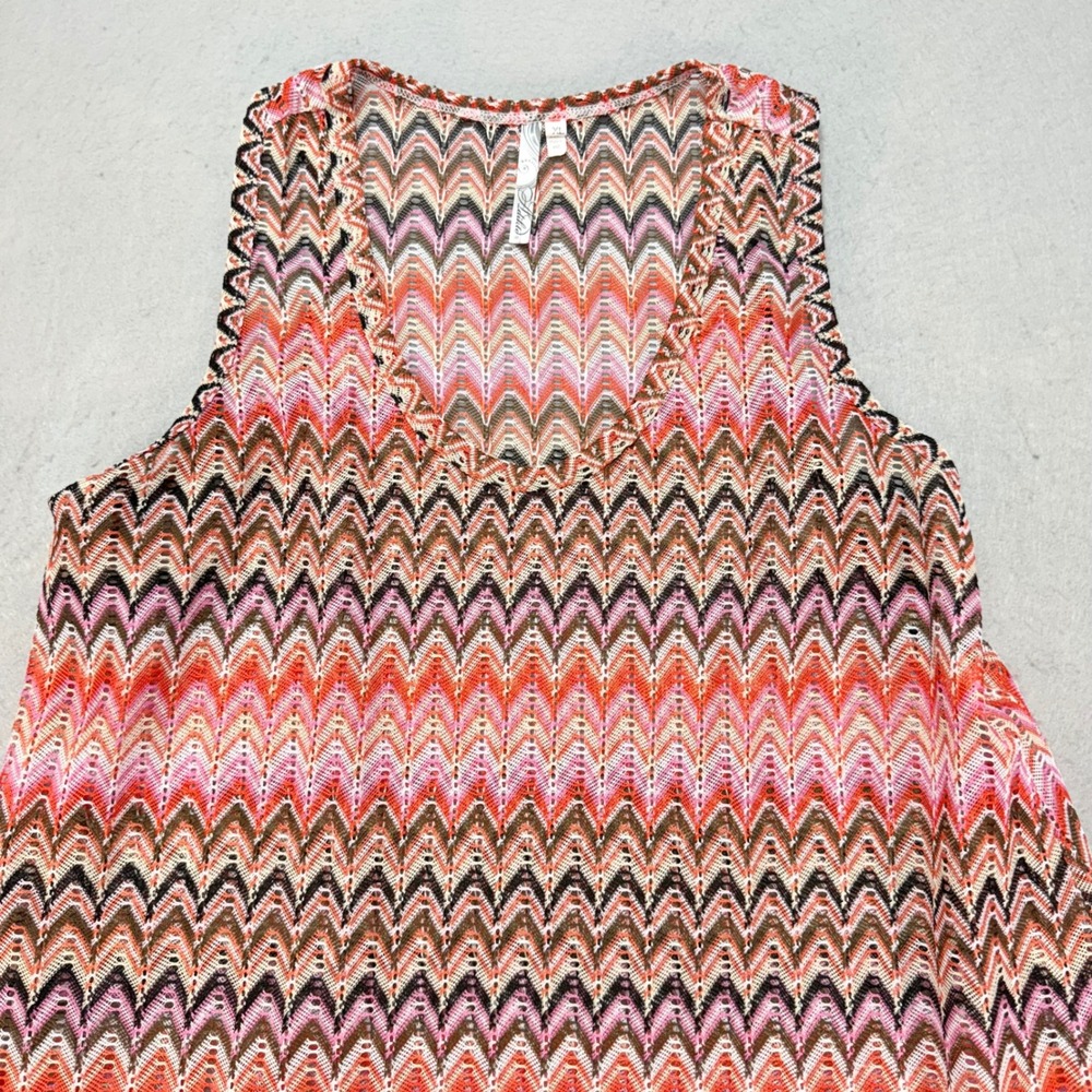 Adica Cover Up Sleeveless Top Chevron Print Knit Beach‎ Pool XL, Fashion, Comfy